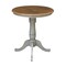 International Concepts Round 30 in Rd Top Pedestal Table, Counter Height, Hickory/Stone, 30 W, 30 L, 35.1 in H, Wood K41-30RT-6B - alternate 2
